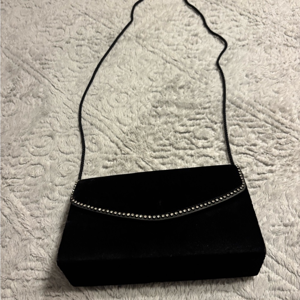 Elegant Black Clutch with Rhinestone Detail